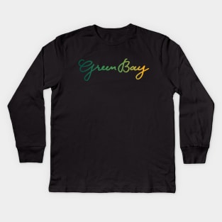 Green Bay Lettering Kids Long Sleeve T-Shirt